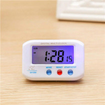 Portable Pocket Sized Digital Electronic Travel Alarm Clock Automotive Electronic Luminous Stopwatch LCD Clock(White)