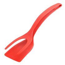 2 PCS 2 in 1 Silicone Omelette Toast Spatula Spoon(Red)
