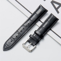14mm Calf Leather Watch Band(Black)