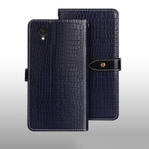 For Alcatel 1 Ultra idewei Crocodile Texture Leather Phone Case(Dark Blue)