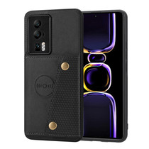 For Xiaomi Redmi K60 / K60 Pro Double Buckle Magnetic PU+TPU Phone Case(Black)