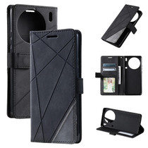 For vivo X90 Pro 5G Skin Feel Splicing Horizontal Flip Leather Phone Case(Black)