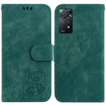 For Redmi Note 11 Pro 4G/5G Global Little Tiger Embossed Leather Phone Case(Green)