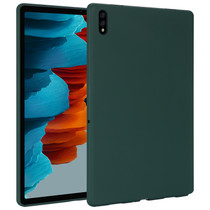 For Samsung Galaxy Tab S7 / S8 Oil Spray Skin-friendly TPU Tablet Case(Deep Green)