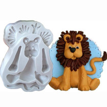 2 PCS 3D Animal Shape Silicone Form Fondant Cake Biscuit Molds(Lion)