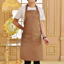 Pure Color Cooking Kitchen Apron For Woman Men Chef Waiter Cafe Shop BBQ Hairdresser Aprons(Coffee)