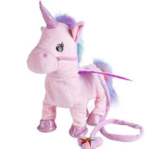 Children Singing and Walking Unicorn Electronic Plush Dolls  Toy, Size: 35 x 30 x 10cm(pink)