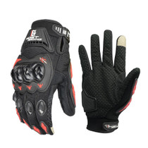 GHOST RACING GR-ST04 Motorcycle Gloves Anti-Fall Full Finger Riding Touch Gloves, Size: M(Red)