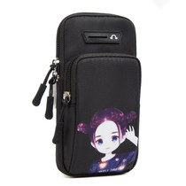 Small Running Mobile Phone Arm Bag Cartoon Mobile Phone Bag(Bull Horn Girl)