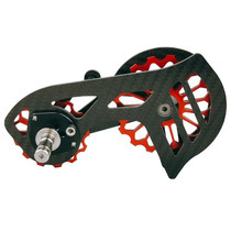 Carbon Fiber Guide Wheel For Road Bike Bicycle Bearing Rear Derailleur Guide Wheel Parts, Model Number: SD3 Red