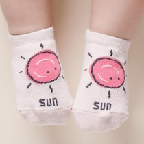 3 Pairs Autumn and Winter Cotton Non-slip Children Baby Cartoon Floor Socks, Size:1-3 Years Old(Red Sun)