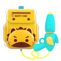 Childrens Backpack Water Toy Animal Cartoon Backpack Pull Air Pressure Jet Toy(Little Lion)