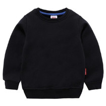 Autumn Solid Color Bottoming Children's Sweatshirt Pullover, Height:100cm(Black)