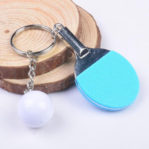 2 PCS Creative Metal table Tennis Keychain Handmade Jewelry Gift Sports Keychain, Specification:22.86.5cm(Light Blue)