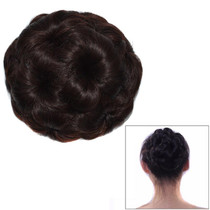 Wig Ball Head Flower Hairpin Hair Bag Wig Headband for Bride(Dark Brown)