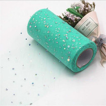 Tulle Roll 25 Yards 13cm Organza Laser Crafts Wedding Decoration Tulle Birthday Party Supplies(Blue)