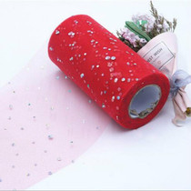 Tulle Roll 25 Yards 13cm Organza Laser Crafts Wedding Decoration Tulle Birthday Party Supplies(Red)