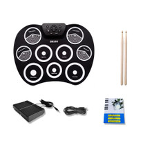 Silicone Folding Portable Hand-Rolled Drum DTX Game Strike Board(G801 White)