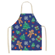 Fabric Linen Cleaning Apron Christmas Party Decoration Apron, Size: 68x55cm(WQ-001528)