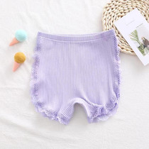 Summer Girls Safety Short Pants Kids Cotton Boxer Briefs Prevent Emptied Shorts, Size: 140(Purple)