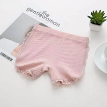 Summer Girls Safety Short Pants Kids Cotton Boxer Briefs Prevent Emptied Shorts, Size: 160(Pink)