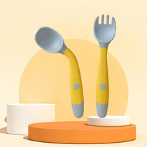 Children Eating Training Tableware Baby Bendable Silicone Soft Spoon, Color: Yellow