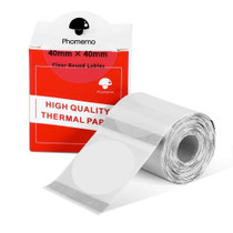 For Phomemo M110 / M200 180pcs /Roll 40x40mm Circular Transparent Self-Adhesive Tag