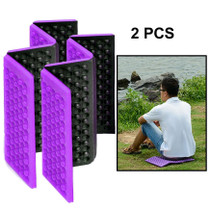 2 PCS Portable Folding Mobile Cellular Massage Cushion Outdoors Damp Proof Picnic Seat Mats EVA Pad(Purple)