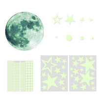 2 Packs AFG3303 Home Decoration Luminous Stars Moon PVC Stickers, Specification: 435PCS+20cm Moon (Green)