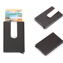 Carbon Fiber Antimagnetic Solid Color Credit Card Holder Money Clip Wallet, Size: 10*6.6cm(Black)