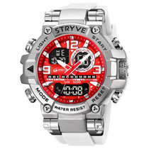 STRYVE S8025 Sports Night Light Electronic Waterproof Watch Multifunctional Student Watch(Silver White)
