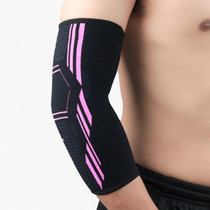 2pcs Sports Elbow Pads Breathable Pressurized Arm Guards Basketball Tennis Badminton Elbow Protectors, Size: M (Black Pink) 