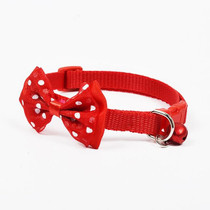 Adjustable Bow Knot Bell Collar Cat Dog Collars Pet Supplies(Red)