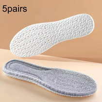 5pairs  Highly Elastic Boost Particles Warm Insoles Plush Insoles, Size: 35(Gray)