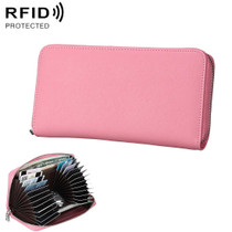 Antimagnetic RFID Genuine Leather Passport / Card Holder / Car Keys Package(Pink)