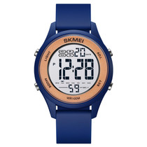 SKMEI 1758 Multifunctional LED Digital Display Luminous Silicone Strap Electronic Watch(Dark Blue)