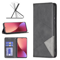 For Xiaomi 12 Prismatic Invisible Magnetic Leather Phone Case(Black)