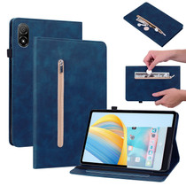 For Honor Pad V8 Pro Skin Feel Solid Color Zipper Leather Tablet Case(Blue)