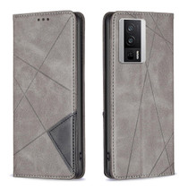 For Xiaomi Redmi K60 / K60 Pro Prismatic Invisible Magnetic Leather Phone Case(Grey)