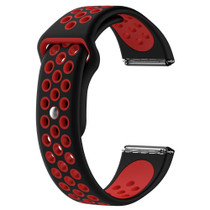 For Fitbit Versa Two-tone Silicone  Watch Band(Black + Red)