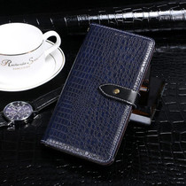 For Wiko Y80 idewei Crocodile Texture Horizontal Flip Leather Case with Holder & Card Slots & Wallet(Dark Blue)