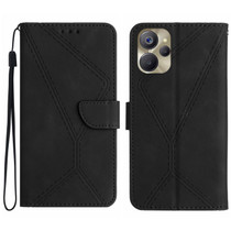 For Realme 10 5G / 9i 5G Stitching Embossed Leather Phone Case(Black)
