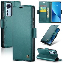 For Xiaomi 12 / 12X / 12S CaseMe 023 Butterfly Buckle Litchi Texture RFID Anti-theft Leather Phone Case(Pearly Blue)