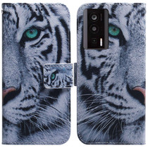 For Xiaomi Poco F5 Pro / Redmi K60 Coloured Drawing Flip Leather Phone Case(Tiger)