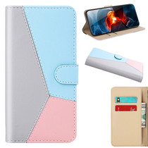 For Xiaomi 12 Tricolor Stitching Horizontal Flip Leather Phone Case(Grey)