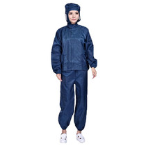 Striped Anti-static Split Hood Dust-proof Work Suit, Size:XXXXXL(Navy Blue)