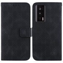 For Xiaomi Poco F5 Pro/Redmi K60/K60 Pro Double 8-shaped Embossed Leather Phone Case(Black)