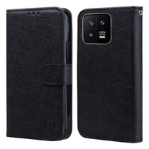 For Xiaomi 13 Skin Feeling Oil Leather Texture PU + TPU Phone Case(Black)