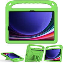 For Samsung Galaxy Tab S9 Handle EVA Shockproof Tablet Case with Holder(Green)