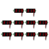 10 PCS 0.28 inch 2 Wires Adjustable Digital Voltage Meter, Color Light Display, Measure Voltage: DC 2.5-30V (Red)